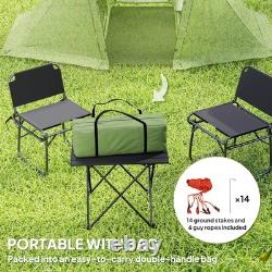 Tente de camping Outsunny pour 3 personnes avec 2 chambres, étanche 3000mm, verte