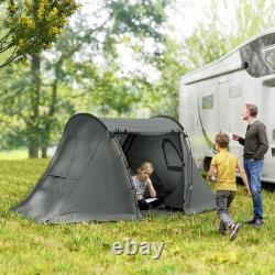 Tente de camping Outsunny pour 3 personnes avec 2 chambres, étanchéité 3000mm, gris