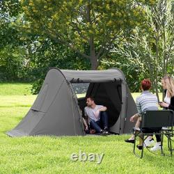 Tente de camping Outsunny pour 3 personnes avec 2 chambres, étanchéité 3000mm, gris