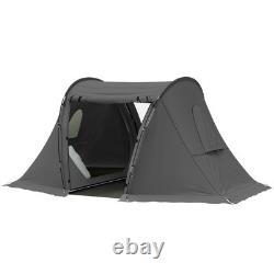 Tente de camping Outsunny pour 3 personnes avec 2 chambres, étanchéité 3000mm, gris