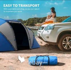 Tente de camping Outsunny pour 4-6 personnes avec 2 chambres et un espace de vie, gris et bleu