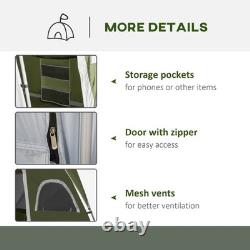 Tente de camping Outsunny, tente familiale 4-8 personnes 2 chambres, avec grandes fenêtres en mesh