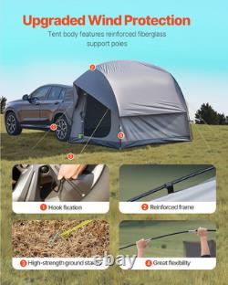Tente de camping SUV VEVOR pour extérieur, tente SUV avec 2 portes étanche pour 5 à 8 personnes