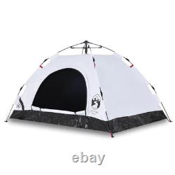 Tente de camping WALPLUS 4 personnes blanche occultante à libération rapide imperméable