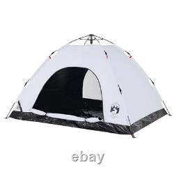 Tente de camping WALPLUS 4 personnes blanche occultante à libération rapide imperméable