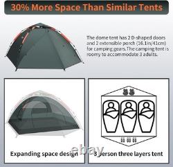 Tente de camping automatique 3 places, légère et imperméable pour toutes les saisons