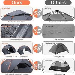 Tente de camping automatique 3 places ultralégère imperméable à double paroi avec ouverture pop-up