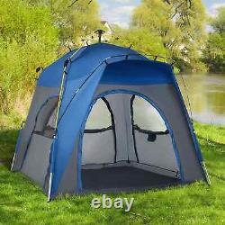 Tente de camping automatique Outsunny pour 4 personnes, tente pop-up extérieure, sac à dos portable.