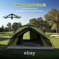 Tente de camping automatique instantanée pour 3-4 personnes, imperméable, abri extérieur familial pop-up