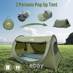 Tente de camping automatique pop-up 2 personnes imperméable abri de randonnée en plein air