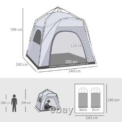 Tente de camping automatique pop-up 4 personnes, abri dome portable pour randonnée en plein air