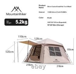 Tente de camping automatique pop-up Mountainhiker noire, 2 personnes, imperméable PU2000, protection UV