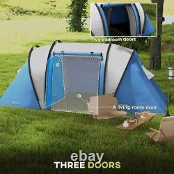 Tente de camping avec 2 chambres et espace de vie, abri familial pour festival étanche 3000 mm