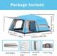 Tente De Camping Avec 2 Chambres + Salon, Imperm&eacute;able, Bleu/orange, 8-12 Personnes