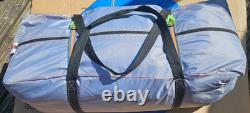 Tente de camping avec 2 chambres + salon, imperméable, bleu/orange, 8-12 personnes