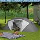 Tente De Camping Avec Fenêtres En Mesh Résistantes Aux Intempéries Et Portes Zippées En Gris Charbon