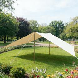 Tente de camping beige pour usage extérieur avec protection UV et anti-soleil