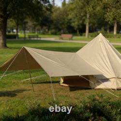 Tente de camping beige pour usage extérieur avec protection UV et anti-soleil