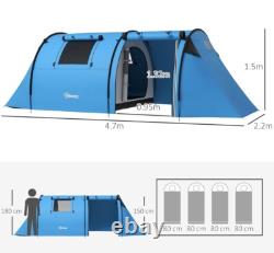 Tente de camping bleue grande tente familiale chambre salon tunnel