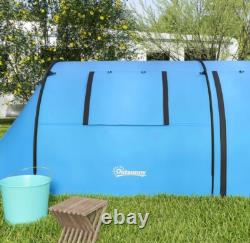 Tente de camping bleue grande tente familiale chambre salon tunnel