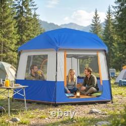 Tente de camping cabine 4 personnes à montage facile, imperméabilité 3 000 mm, avec sac de transport