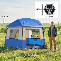 Tente de camping cabine 4 personnes à montage facile, imperméabilité 3 000 mm, avec sac de transport