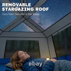 Tente de camping cabine 4 personnes à montage facile, imperméabilité 3 000 mm, avec sac de transport