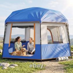 Tente de camping cabine 4 personnes à montage facile, imperméabilité 3 000 mm, avec sac de transport