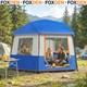 Tente De Camping Cabine 6 Personnes, Imperm&eacute;able 3000 Mm, Protection Uv30+, Montage Rapide