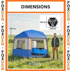 Tente de camping cabine 6 personnes, imperméable 3000 mm, protection UV30+, montage rapide