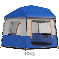 Tente de camping cabine 6 personnes, imperméable 3000 mm, protection UV30+, montage rapide