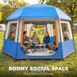 Tente de camping cabine 6 personnes, imperméable 3000 mm, protection UV30+, montage rapide