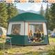 Tente De Camping Cabine Pour 4 &agrave; 6 Personnes, Imperm&eacute;able 3000 Mm, Toit Amovible, Montage Rapide