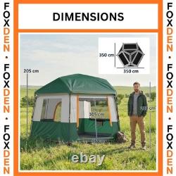 Tente de camping cabine pour 4 à 6 personnes, imperméable 3000 mm, toit amovible, montage rapide