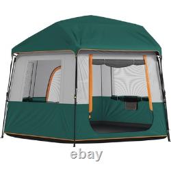 Tente de camping cabine pour 4 à 6 personnes, imperméable 3000 mm, toit amovible, montage rapide