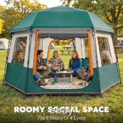 Tente de camping cabine pour 4 à 6 personnes, imperméable 3000 mm, toit amovible, montage rapide