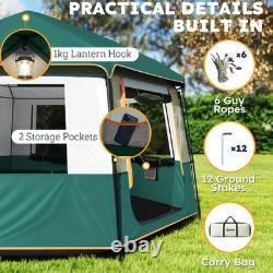 Tente de camping cabine pour 4 à 6 personnes, imperméable 3000 mm, toit amovible, montage rapide