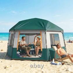 Tente de camping cabine pour 4 à 6 personnes, imperméable 3000 mm, toit amovible, montage rapide