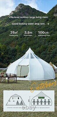 Tente de camping de luxe en coton oxford imperméable extra large de 5 mètres pour l'extérieur