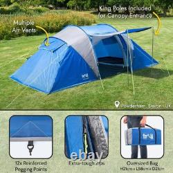 Tente de camping de luxe pour 4 personnes avec espace de vie, indice d’imperméabilité de 3000 mm