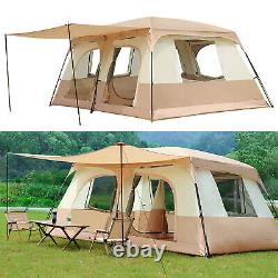 Tente de camping de voyage avec 2 chambres Grande tente de cabine familiale pour 8-12 personnes F9L3