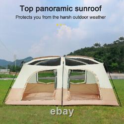 Tente de camping de voyage avec 2 chambres Grande tente de cabine familiale pour 8-12 personnes H3K4