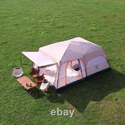 Tente de camping de voyage avec 2 chambres, grande tente familiale pour 4 à 12 personnes A1P4