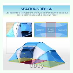 Tente de camping dôme pour 4-6 personnes Outsunny pour famille, groupe de voyage, randonnée, pêche