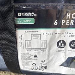 Tente de camping en dôme Mountain Warehouse avec grande ventilation pour 6 personnes