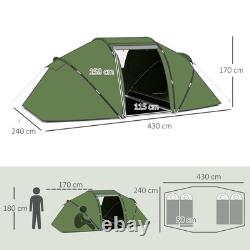Tente de camping en dôme Outsunny pour 4-6 personnes - Voyage en famille, groupe, randonnée, pêche