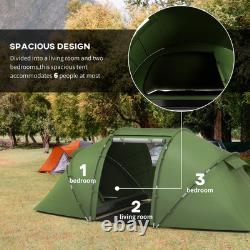 Tente de camping en dôme Outsunny pour 4-6 personnes - Voyage en famille, groupe, randonnée, pêche