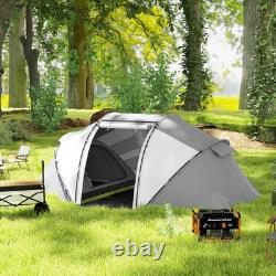 Tente de camping en dôme Outsunny pour 4-6 personnes, voyage en famille, groupe de randonnée, chambre de pêche