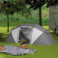 Tente de camping en dôme Outsunny pour 4-6 personnes, voyage en famille, groupe de randonnée, chambre de pêche