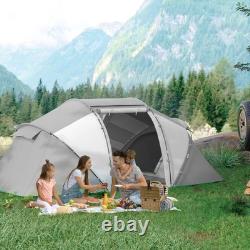 Tente de camping en dôme Outsunny pour 4-6 personnes, voyage en famille, groupe de randonnée, chambre de pêche